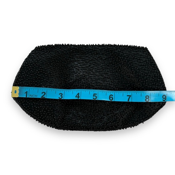 Vintage Michel Swiss Evening Purse Beaded Small Black Clutch Purse Snap Closure - Picture 8 of 11